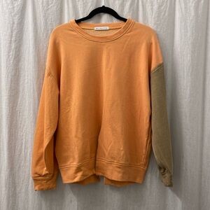 Rejina Pyo color block sleeve sweatshirt pullover orange brown
